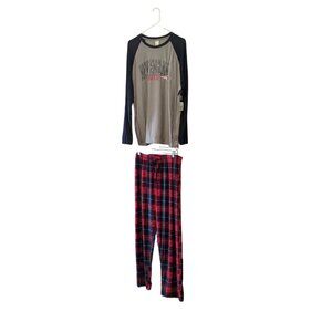New England Patriots Pajama Set Mens  2X Blue Red Gray NFL Football Soft! NWT